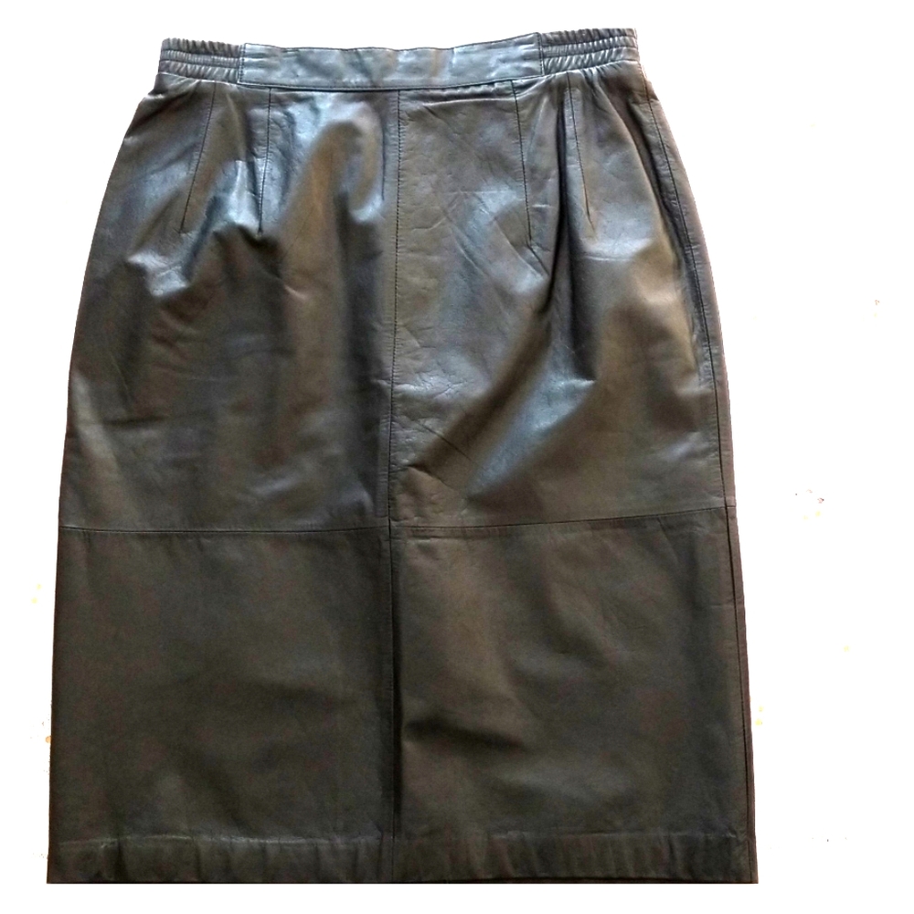 Black leather skirt